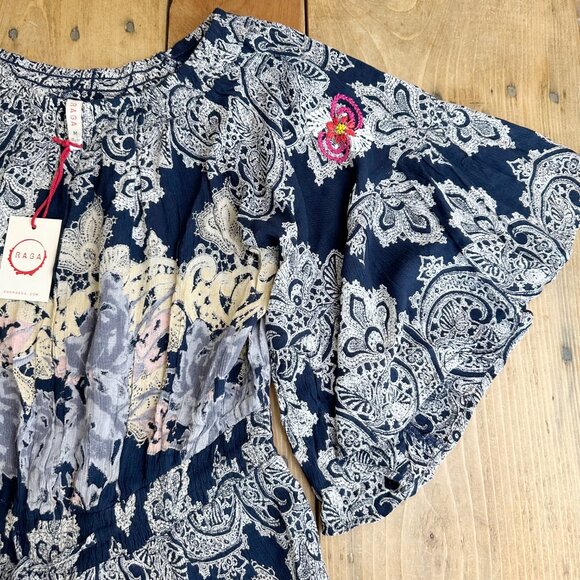 NWT‎ RAGA  Floral Off The Shoulder Romper XS S Anthropologie - Picture 6 of 9